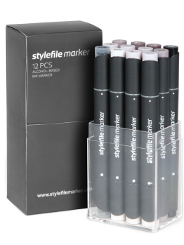 Stylefile Classic 12 Markers Set (Warm Grey)