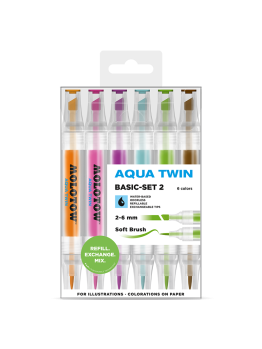 Molotow Aqua Twin Basic set 2 - (6 markers)
