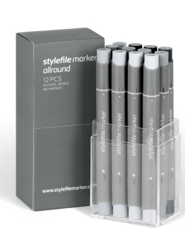 Stylefile Allround 12 Marker Set (Neutral Grey)