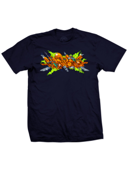 Tribal T-Shirt (Basix Orange) - Navy