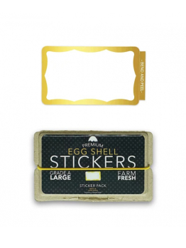 Egg Shell Stickers Pack - (Gold Wavy Border Blanks)