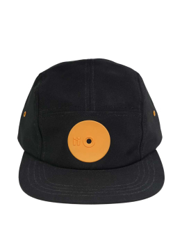 Mr.Serious Five Panel Hat (Orange Dot Fat Cap) - Black/Orange