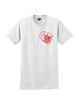 Heavy Goods T-Shirt (Hands On Heart) - White/Red