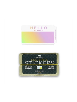 Egg Shell Sticker Pack (Hello My Name Is) - Hologram 