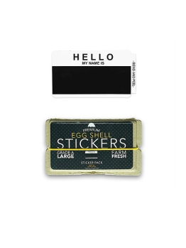 Egg Shell Sticker Pack (Hello My Name Is) - Black
