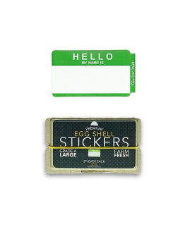 Egg Shell Sticker Pack (Hello My Name Is) - Green