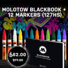 Molotow 12-Pack 127HS Marker & FREE Blackbook!