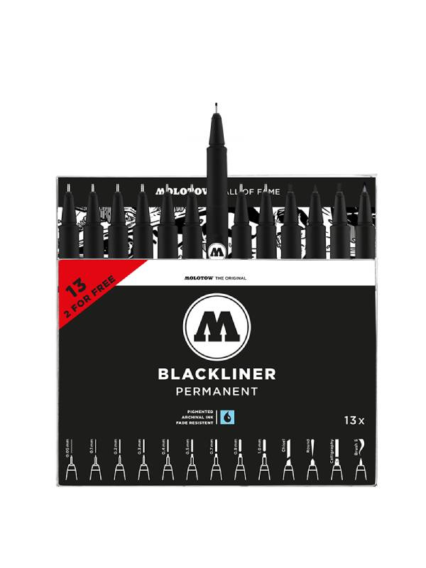 Opitec Espana  Rotuladores negros MOLOTOW[TM] Blackliner Set 3