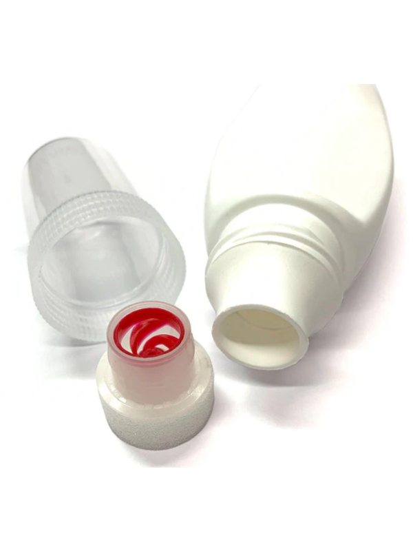 Plastic Bottle Liquid Shoe Whitener Applicator Stock Photo