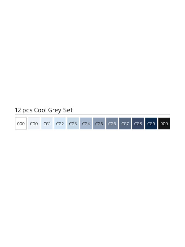 Stylefile Marker Set of 12 - Cool Grey Set